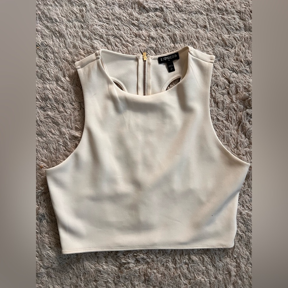 Express Cream Sleeveless Top